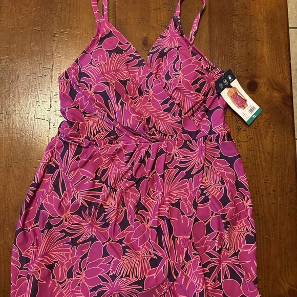 Lands' End Other - Lands' End Women's UPF 50 Removable Cups Swim Dress, Pink Purple Size XL NWT